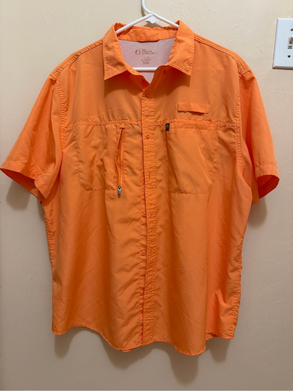 Men's Short-Sleeve Casual Button-Down Shirt - Orange